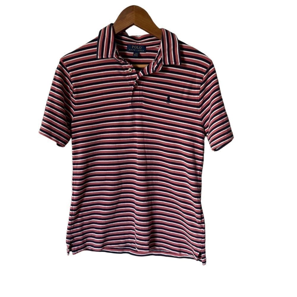 Polo Ralph Lauren Shirt Kids Size Large Striped Polo Collared Preppy Sporty